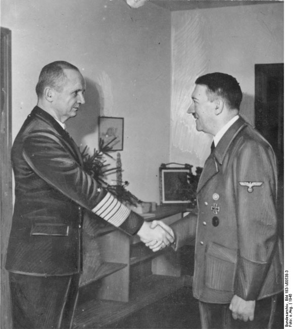 Hitler Welcomes Admiral Karl Dönitz to His Bunker (1945)